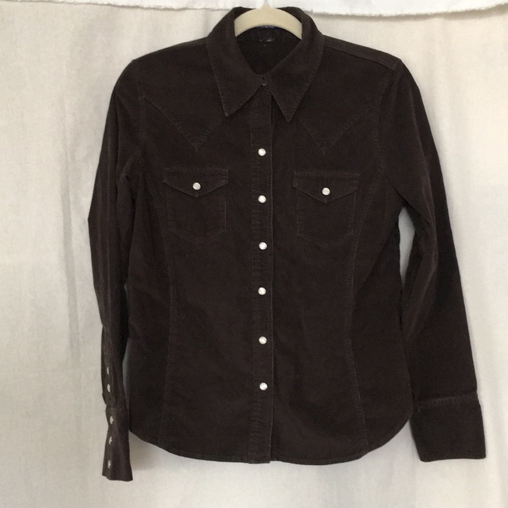 Gap stretch western corduroy slim shirt snap - Picture 3 of 8